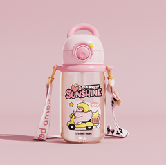 Botella de agua infantil con diseño de ballena, fuente de buceo - Vaso antiderrame de Tritan (varios tamaños y colores)