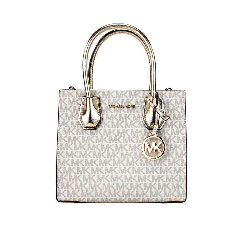 Michael Kors Mercer Medium Pale Gold Messenger Crossbody Bag