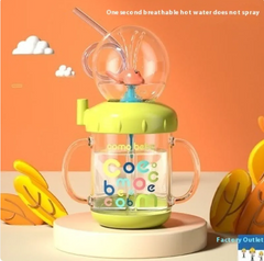Botella de agua infantil con diseño de ballena, fuente de buceo - Vaso antiderrame de Tritan (varios tamaños y colores)