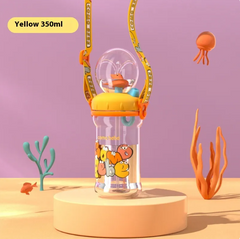 Botella de agua infantil con diseño de ballena, fuente de buceo - Vaso antiderrame de Tritan (varios tamaños y colores)