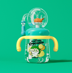 Botella de agua infantil con diseño de ballena, fuente de buceo - Vaso antiderrame de Tritan (varios tamaños y colores)
