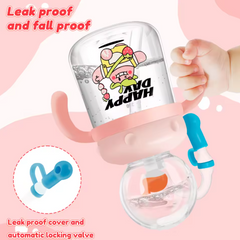 Botella de agua infantil con diseño de ballena, fuente de buceo - Vaso antiderrame de Tritan (varios tamaños y colores)