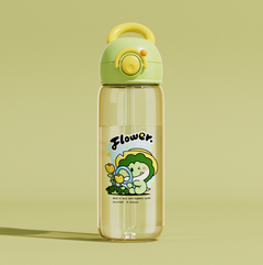 Botella de agua infantil con diseño de ballena, fuente de buceo - Vaso antiderrame de Tritan (varios tamaños y colores)